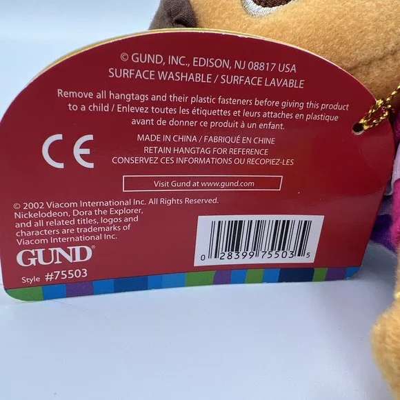2002 Gund Dora the Explorer 6" Stuffed Animal Plush New With Tags NOS Vintage - Picture 8 of 13